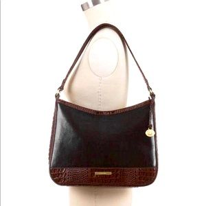Black Brahmin Purse with Brown Edge
